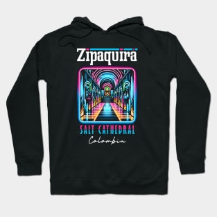 Zipaquirá  Salt Cathedral Colombia Neon Art Hoodie